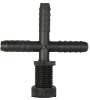 TRIPLE HOSE BARB NOZZLE BODY - 1/2" HOSE - POLY