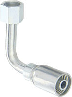 FEMALE SWIVEL 90 DEGREE MED DROP 1/4" HOSE X 1/4" ORF