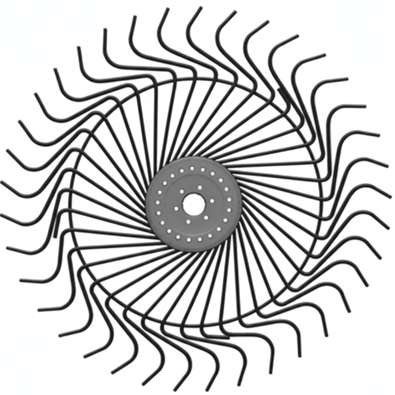 AgSmart Hay Rake Wheel - Black, 55", Right, 7mm Tines for Kuhn, 70175946