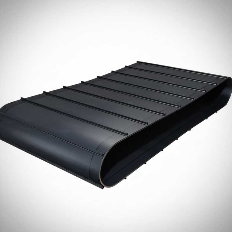 Raptor draper belt side view showing belt profile and specifications"