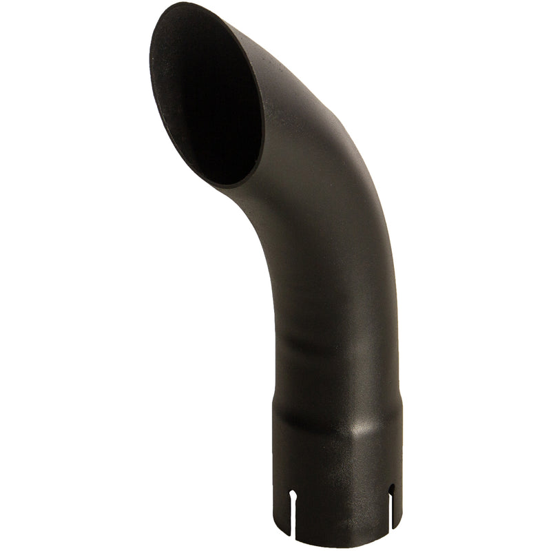 Universal Exhaust Stack Pipe - 2 -3/8" x 12", Curved, Black - Quality Farm Supply