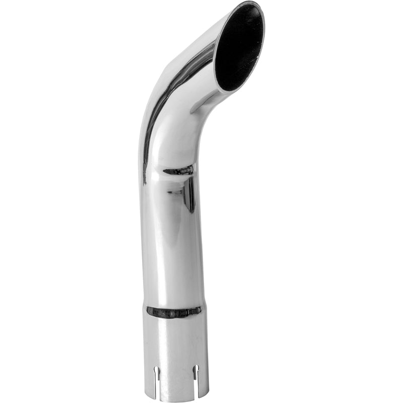 Universal Exhaust Stack Pipe - 1-3/4" x 12", Curved, Chrome - Quality Farm Supply