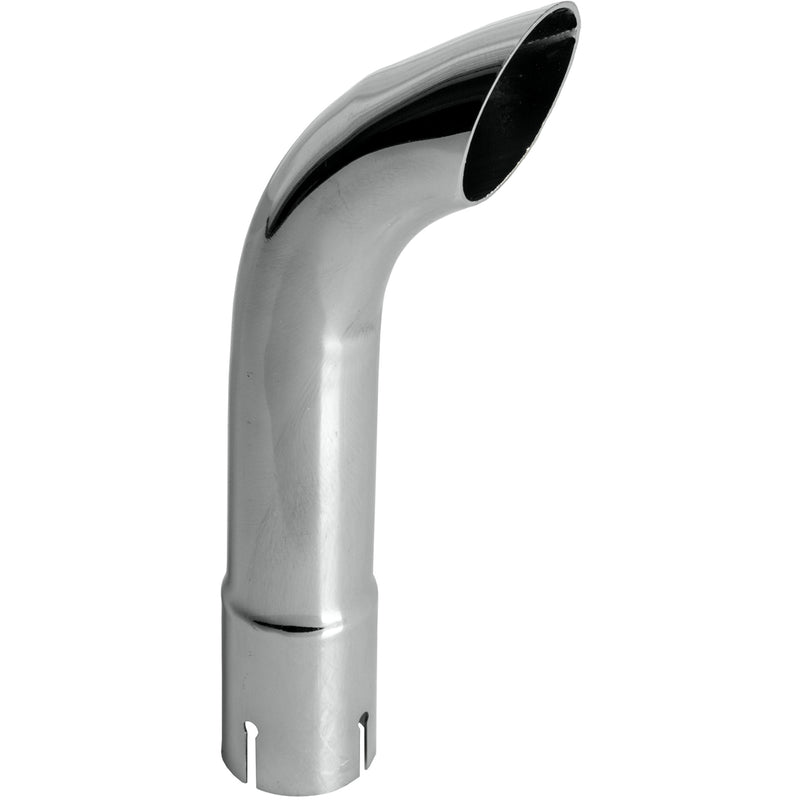 Universal Exhaust Stack Pipe - 1-7/8" x 12", Curved, Chrome - Quality Farm Supply