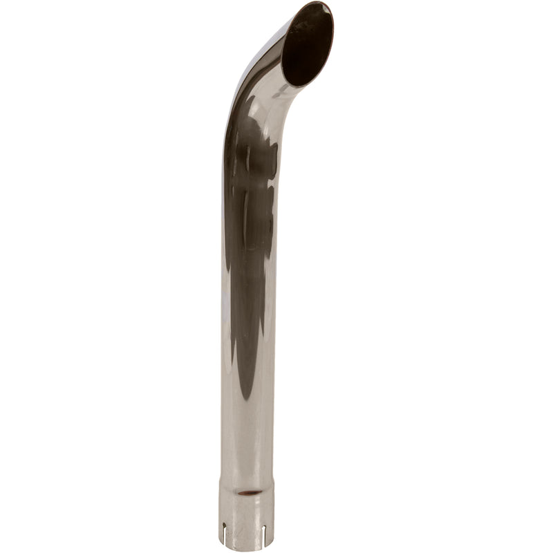 Universal Exhaust Stack Pipe - 2-1/4" x 24", Curved, Chrome - Quality Farm Supply