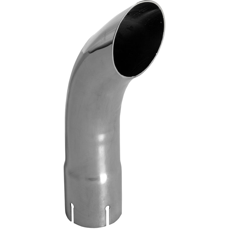 Universal Exhaust Stack Pipe - 2-3/8" x 12", Curved, Chrome - Quality Farm Supply