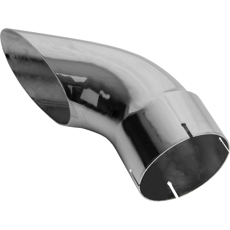 Universal Exhaust Stack Pipe - 5" x 12", Curved, Chrome - Quality Farm Supply