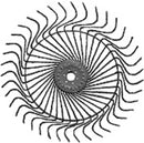 AgSmart Hay Rake Wheel - Black, 55", Left Hand, 7mm Tines